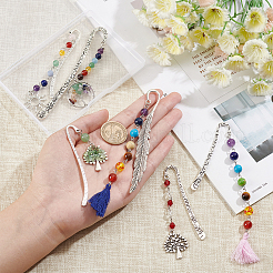 6Pcs 6 Style Tibetan Style Alloy Pendants Bookmarks&nbsp;AJEW-CA0002-38