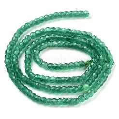 キャッツアイビーズ連売り  多面カット  ロンデル  シーグリーン  3x2.5mm  穴：0.6mm  約153個/連  14.17''（36センチメートル）&nbsp;CE-G009-01G