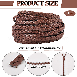 5M 3-Ply PU Leather Braided Cord&nbsp;LC-GF0001-12B