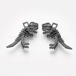 滑らかな表面の合金ペンダント  恐竜の骨  マットガンメタルカラー  29x36x10mm  穴：3x4mm&nbsp;X-PALLOY-T067-69MB