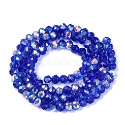 AB Color Plated Transparent Glass Rondelle Beads Strands&nbsp;EGLA-T029-4mm-10Q