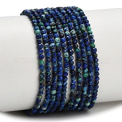 天然クリソコラとラピスラズリビーズ連売り  多面カット  ラウンド  2mm  穴：0.5mm  約193~216個/連  15.43''~15.55''（39.2~39.5センチメートル）&nbsp;GG-CBA77FB-B05-2mm