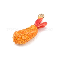 Fried Shrimp Alloy Enamel Pendants&nbsp;ENAM-P264-01E-G