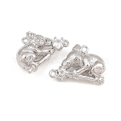 真鍮マイクロパヴェクリアキュービックジルコニアペンダント  コアラチャーム  プラチナメッキ  18x15x8mm  穴：1.4mm&nbsp;KK-CBA6818-05P