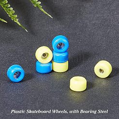 プラスチックスケートボードホイール  ベアリング鋼付き  ミックスカラー  7.5x4.5mm  穴：1.4mm  8個/箱&nbsp;AJEW-FG0001-77A