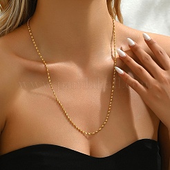 Elegant Brass Singapore Chain Necklaces for Daily&nbsp;XX2415-2