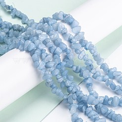 染め加工天然のアクアマリンビーズ連売り  チップ  3~16x3~8mm  穴：0.7mm  80~81cm&nbsp;G-F703-12
