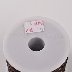 丸型ポリエステル編み込みコード  メタリック糸付き  ココナッツブラウン  2mm  約109.36ヤード（100m）/ロール&nbsp;OCOR-F002-738