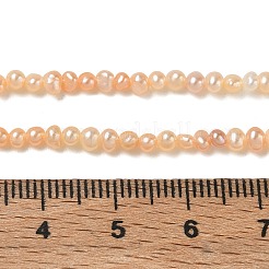 天然養殖淡水パールビーズ連売り  グレード4a+  ポテト  砂茶色  2~2.5mm  穴：0.5mm  約140~141個/連  14.17''（36センチメートル）&nbsp;PA-CBAC463-18
