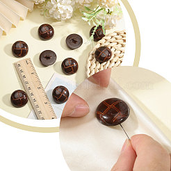 1つ穴プラスチックボタン  半円  ココナッツブラウン  25x14mm  穴：3mm&nbsp;BUTT-CA0001-34A