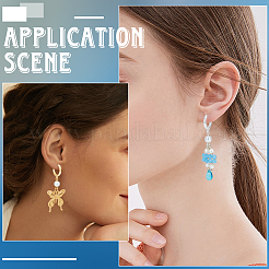 20Pcs 2 Colors Brass Huggie Hoop Earring Findings&nbsp;KK-BBC0021-38