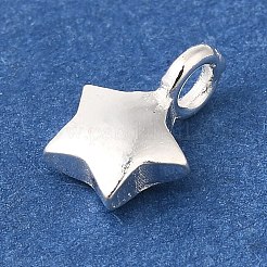 925スターリングシルバーチャーム  銀  スター  9x6x3mm  穴：1.6mm&nbsp;STER-G043-05A-S