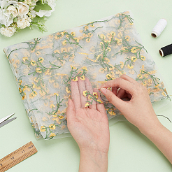 Flower Pattern Polyester Embroidery Lace Fabric&nbsp;AJEW-WH0314-267
