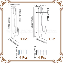 2Pcs 2-Tier Acrylic Wall Mounted Sword and Dagger Rack&nbsp;ODIS-WH0095-008B