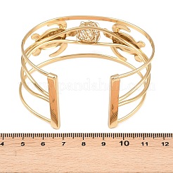 304ステンレススチール製カフステートメントバングル  女性用幅広バングル  カメ  イオンプレーティング（ip）  18KGP本金メッキ  内径：2.50x1.79インチ（6.35x4.55cm）&nbsp;BJEW-Z161-03G