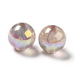 UV Plating Transparent Rainbow Iridescent Acrylic Beads&nbsp;OACR-D010-01B