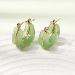 304 Stainless Steel Enamel Hoop Earrings&nbsp;SA-CBA0141-04G