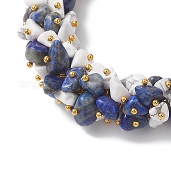 Natural Lapis Lazuli & Synthetic White Howlite Beaded Bracelets for Women&nbsp;BJEW-JB13150-02