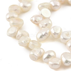 天然養殖淡水パールビーズ連売り  トップ掘削  研磨両側  古いレース  6~7mm  穴：0.5mm  約29個/連  6.69インチ（17cm）&nbsp;PEAR-A006-19C