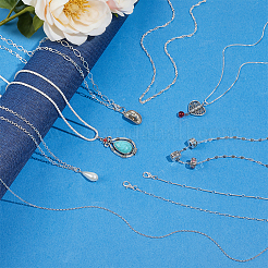 20Pcs 10 Styles Brass Chain Necklace Sets&nbsp;MAK-PH0001-08