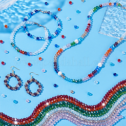15 Strands 15 Colors Electroplate Glass Beads Strands&nbsp;EGLA-PH0001-77B