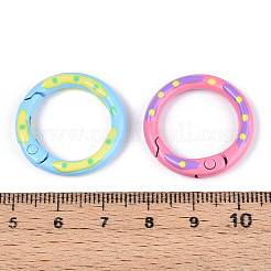 Spray Painted Alloy Spring Gate Rings&nbsp;PALLOY-T090-73