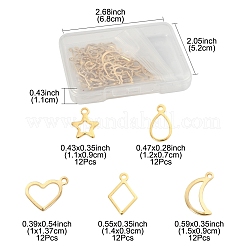 60Pcs 5 Styles 304 Stainless Steel Charms&nbsp;STAS-FS0001-87