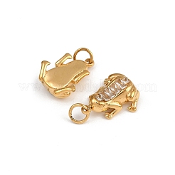 304 Stainless Steel Rhinestone Charms&nbsp;STAS-P410-22G