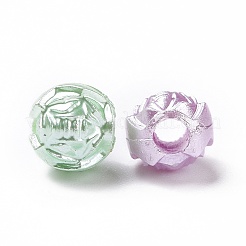 パール調アクリルビーズ  ローズ  ミックスカラー  9.6x9.1x8.5mm  穴：3.8mm  約1785個/500g&nbsp;OACR-E013-24