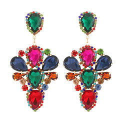 Teardrop Alloy Rhinestone Dangle Stud Earrings&nbsp;WG4A996-04