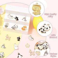 20Pcs 10 Styles Alloy Enamel Pendants&nbsp;ENAM-YW0009-20