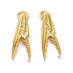 Brass Micro Pave Clear Cubic Zirconia Pendants&nbsp;ZIRC-L100-094G