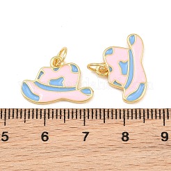 Brass Enamel Pendants&nbsp;KK-CBAEBFB-04G