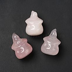 天然ローズクォーツホーム画面の装飾  魔女の帽子をかぶったハロウィーンのカボチャ  19x27~29mm&nbsp;DJEW-F018-01J