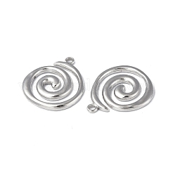 変色しない304ステンレススチールペンダント  渦のチャーム  ステンレス鋼色  23x19.5x2mm  穴：1.8mm&nbsp;X-STAS-C066-32P