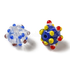 Handmade Pumpkin Spot Lampwork Beads&nbsp;LAMP-P064-02B