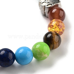 Chakra Round Natural Green Aventurine Beaded Stretch Bracelets&nbsp;BJEW-K251-05E