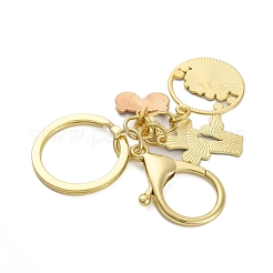 ラックメッキパンダ亜鉛合金エナメルペンダントキーホルダー  アイアンキーホルダーリング付き  ゴールドカラー  8.5cm  ペンダント：50x25x15mm&nbsp;KEYC-G064-01A