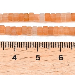 天然石レッドアベンチュリンビーズ連売り  多面カット  六角  4x4x2~2.5mm  穴：0.9mm  約156個/連  15.24''（38.7センチメートル）&nbsp;G-G345-C27-2x4mm