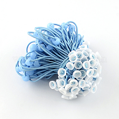 ヘアアクセサリー弾性繊維の毛の絆  ポニーテールホルダー  アクリルビーズで  ライトスカイブルー  170x2mm  100個/バンドルに関する&nbsp;OHAR-S184-07