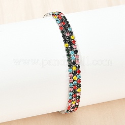 304 Stainless Steel Rhinestone Cup Chain Bracelets for Women&nbsp;BJEW-Z143-23P-01