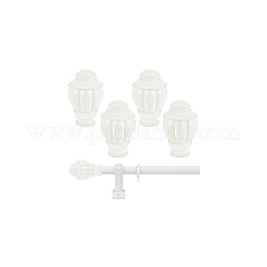 プラスチック製の丸いカーテンロッドフィニアル  ネジカーテンロッド  クラウン  ホワイト  97x61mm&nbsp;AJEW-WH0534-66A
