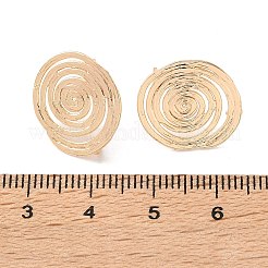 真鍮製スタッドピアスパーツ  ラウンド  カン付き  18KGP本金メッキ  15x17mm  穴：1.1mm  ピン：0.8mm&nbsp;KK-Z164-05G