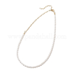 Natural Cultured Freshwater Pearl Rice Beaded Necklaces&nbsp;NJEW-JN05688