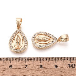 Religion Brass Pave Clear Cubic Zirconia Pendants&nbsp;KK-T081-07G