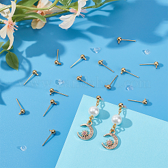 80Pcs Brass Stud Earring Findings&nbsp;KK-UN0002-75A