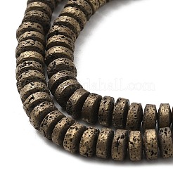Electroplated Natural Lava Rock Beads Strands&nbsp;G-Q1009-F01-01F
