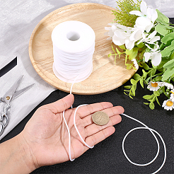 1ロール中空パイプPVC管状合成ゴムコード  白いプラスチックのスプールに巻き  ホワイト  2mm  穴：1mm  約54.68ヤード（50m）/ロール&nbsp;RCOR-CY0001-01B