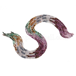 Gradient Color Natural Gemstone & Natural Emerald Beads Strands&nbsp;GG-CBA1668-A10-3mm