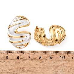 304 Stainless Steel & Enamel Stud Earrings&nbsp;EJEW-T054-12G